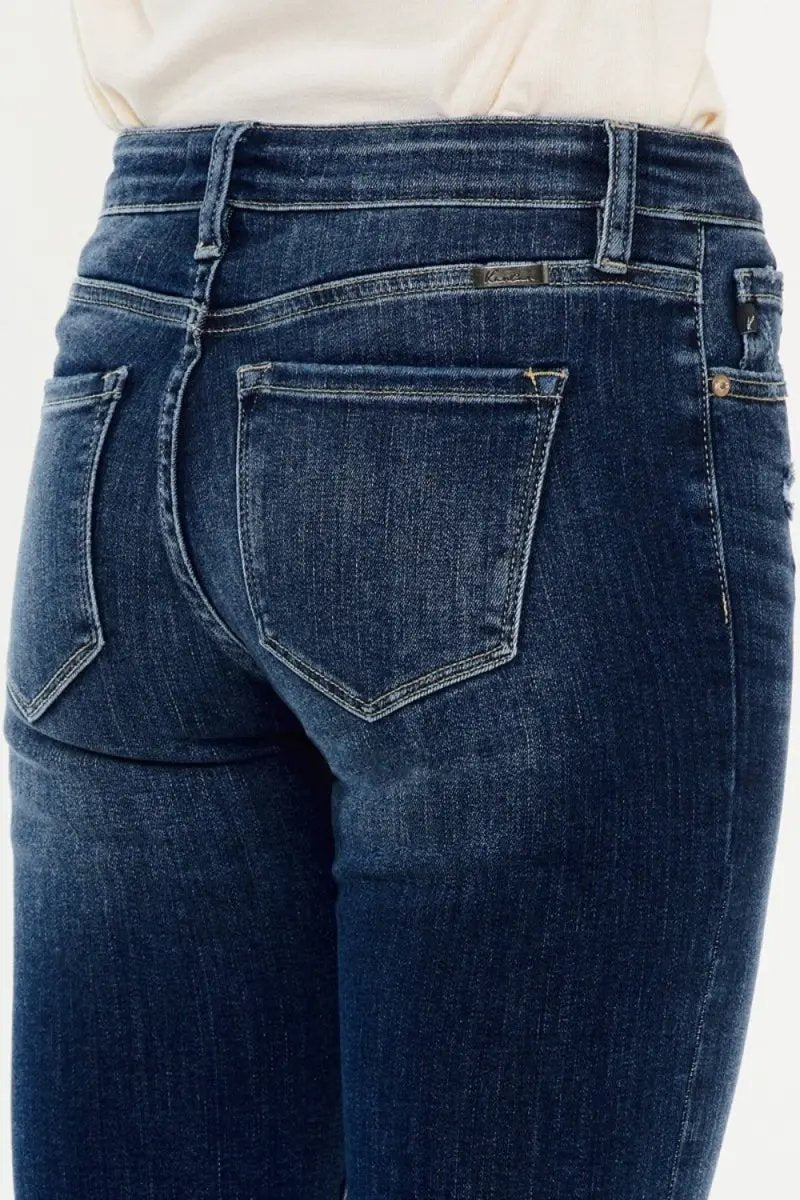 Kancan Mid Rise Button Fly Flare Jeans for Women - Love Salve